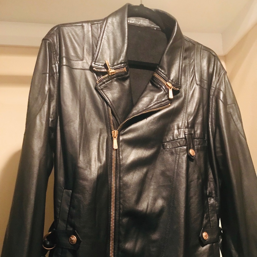 Versace genuine leather jacket super  soft